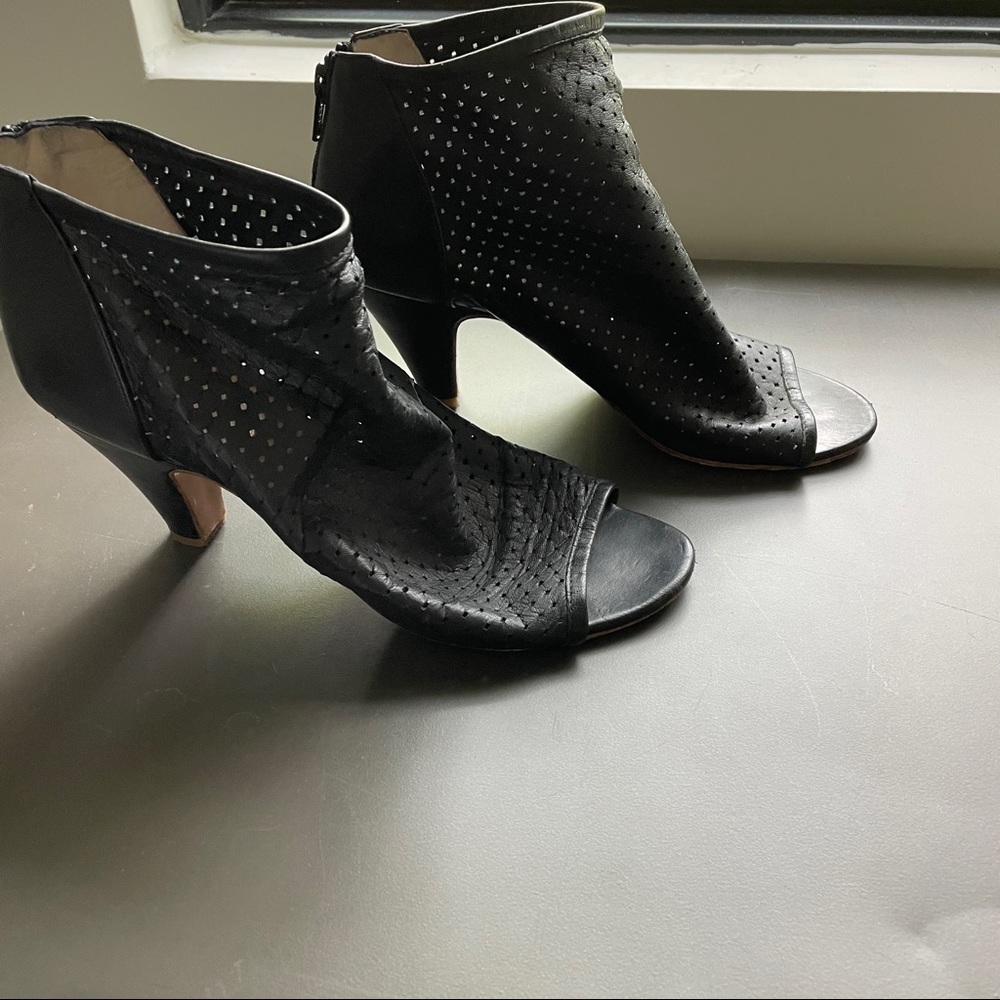 Jeremy Ho Perforated Leather Open Toe Booties - image 1